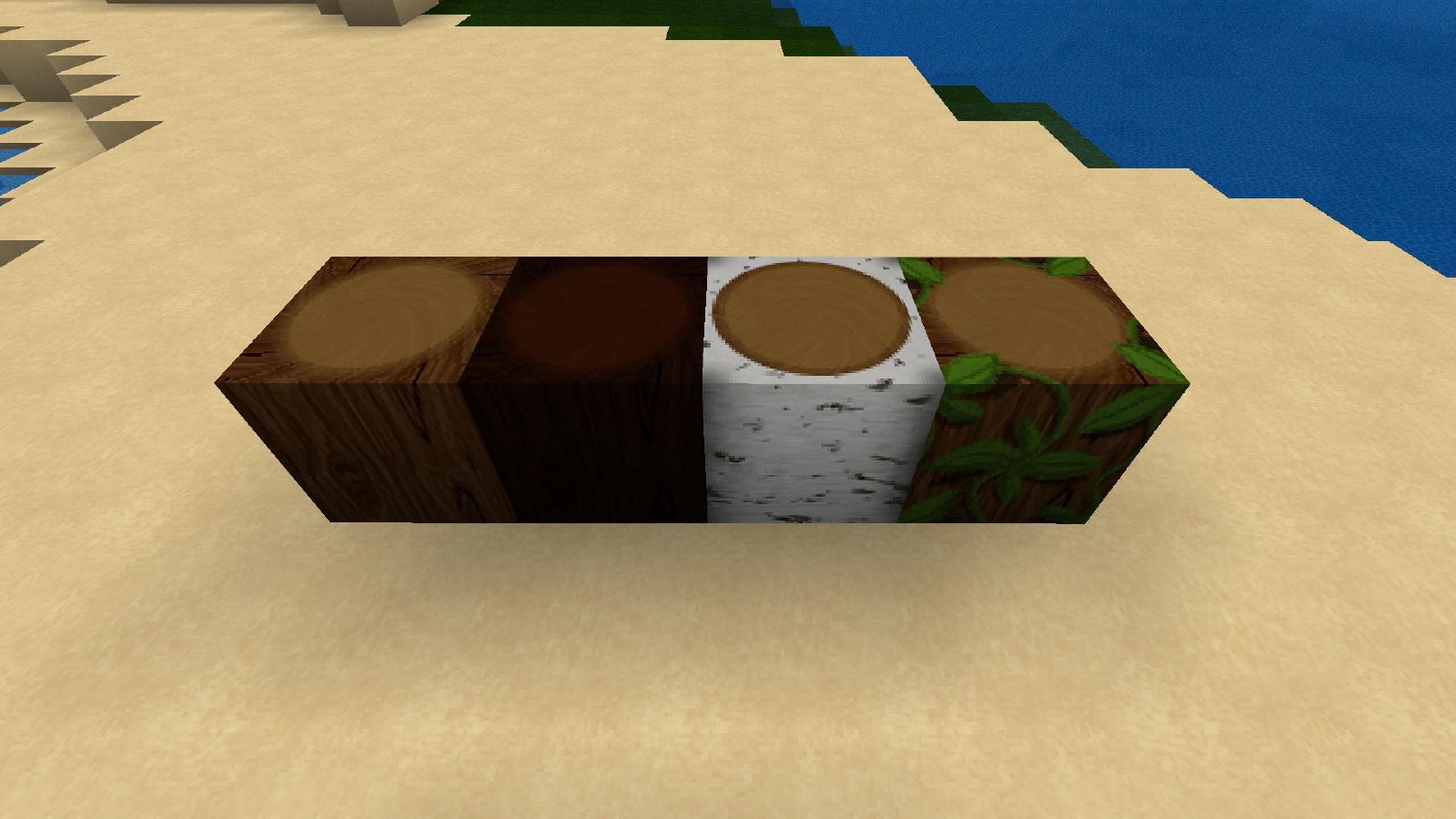 Custom log tops using the Green Lightning resource pack